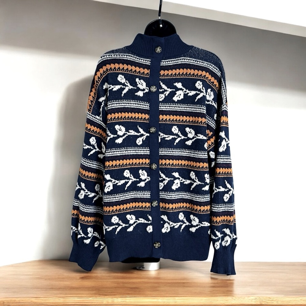 St John’s Bay Back‎ Decorative Buttons Mock Neck Long Sleeves Pullover Sweater - Picture 4 of 15
